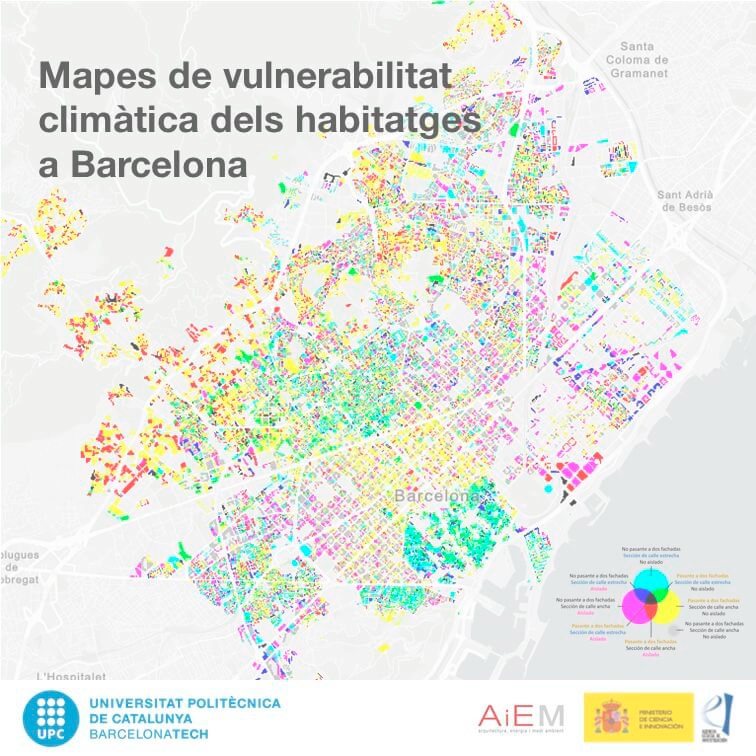 Maps of climate vulnerability of housing in Barcelona