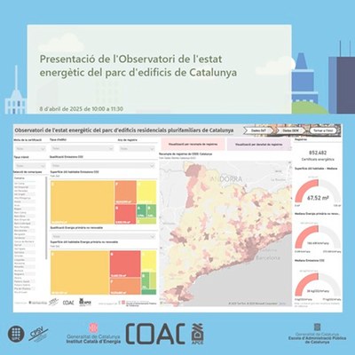 Jornada de presentación del Observatorio del estado energético del parque de edificios residenciales plurifamiliares de Cataluña