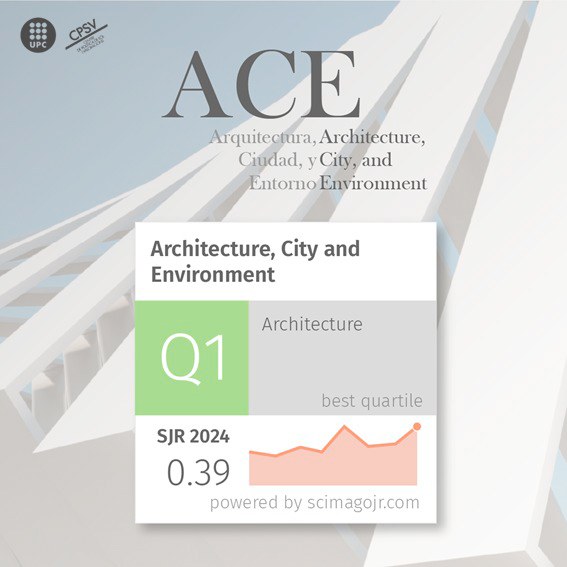 La revista ACE sube de nuevo al Q1 en SJR, en el ranking de revistas indexadas de Arquitectura